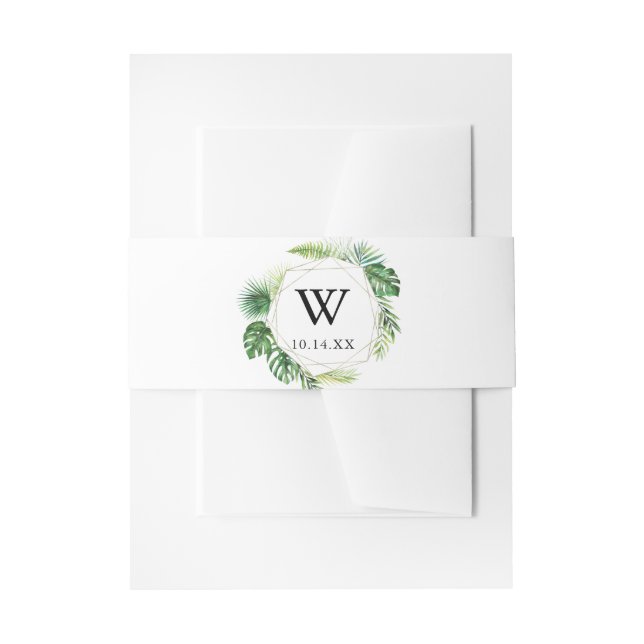 Bandeau De Faire-part Faire-part de mariage de monogramme de destination (Devant example)