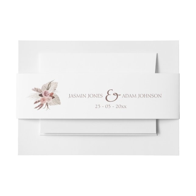 Bandeau De Faire-part Faire-part de mariage Dusty Rose Pampas (Devant Example)