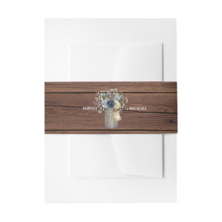 Bandeau De Faire-part Faire-Part de Mariage en Pot Mason en Bois Rustiqu