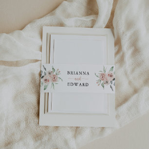 Bandeau De Faire-part Faire-part de mariage florale rose classique