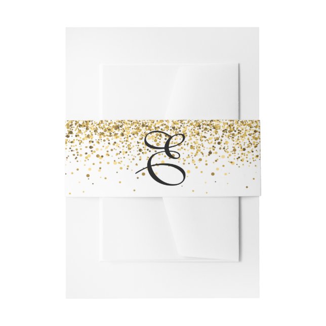 Bandeau De Faire-part Faire-part de mariage Gold Parties scintillant (Devant example)