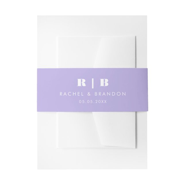 Bandeau De Faire-part Faire-part de mariage monogramme simple Lilac (Devant example)