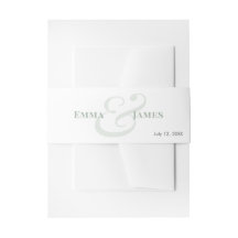 Faire-part de mariage sauge Noms & Monogramme | 