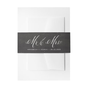 Bandeau De Faire-part Faux Chalkboard M. & Mme Elegant Script Mariage