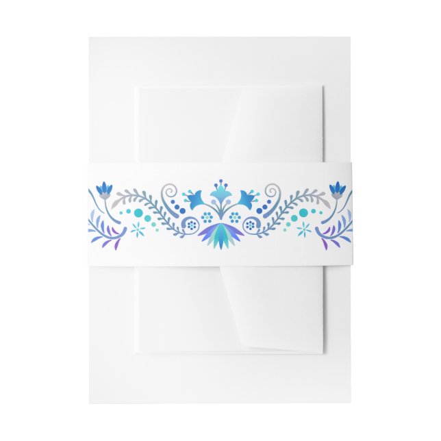Bandeau De Faire-part Fête Bleue Shower de Mariage Anniversaire (Devant example)