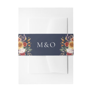 Bandeau De Faire-part Feuillage d'automne Couleurs d'automne bleu marine