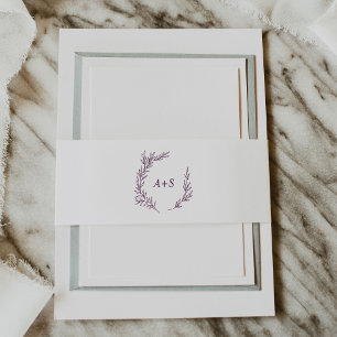 Bandeau De Faire-part Feuille minimale Mariage de monogramme d'aubergi