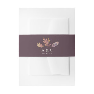 Bandeau De Faire-part Feuilles automnales initiales de prune mariage aut