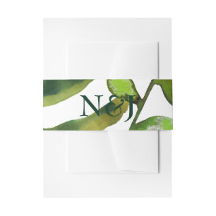 Bandeau De Faire-part Feuilles de plantes botaniques vertes Glam mariage