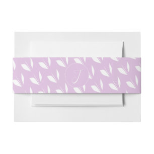 Bandeau De Faire-part Feuilles de silhouette blanche initiale personnali