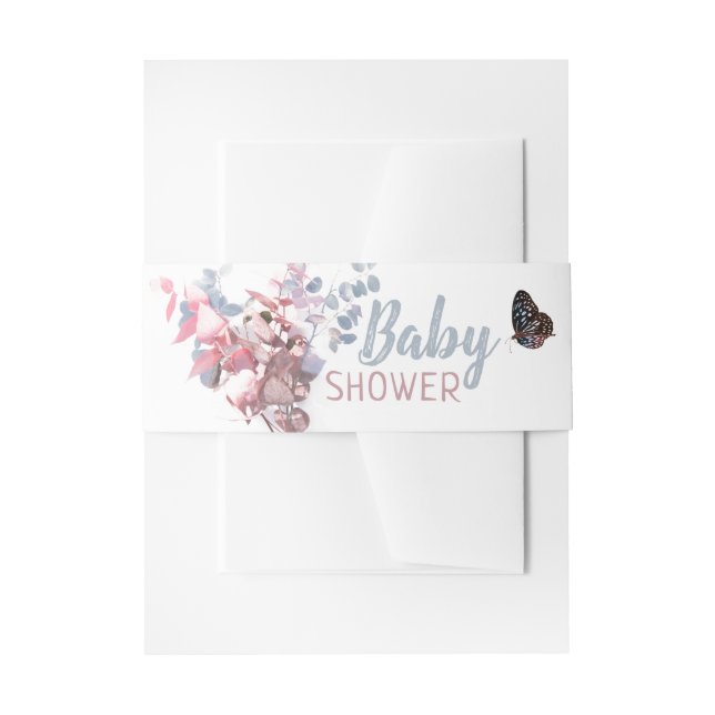 Bandeau De Faire-part Feuilles papillons, Baby shower élégant (Devant example)