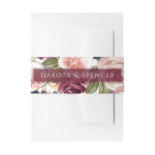 Bandeau De Faire-part Figues florissantes Moody Watercolor Floral Mari
