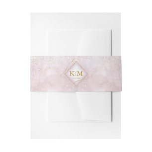 Bandeau De Faire-part Fine Lines Gold Abstrait Mariage V2 Mauve ID867