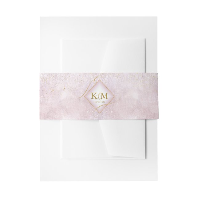 Bandeau De Faire-part Fine Lines Gold Abstrait Mariage V2 Mauve ID867 (Devant example)