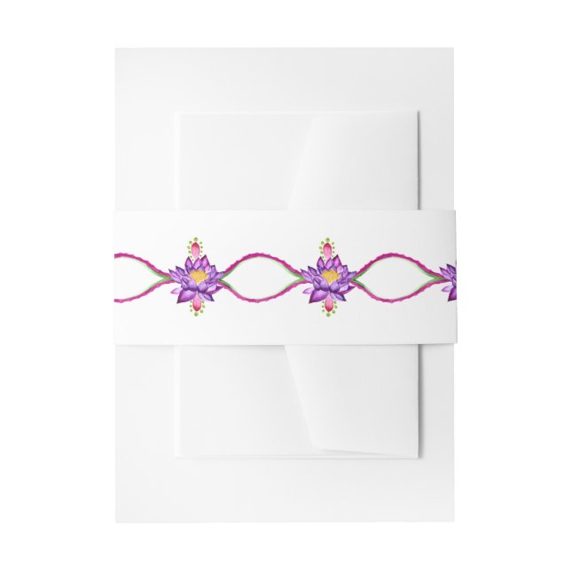 Bandeau De Faire-part Fleur de lotus indienne aquarelle (Devant example)