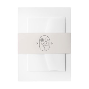 Bandeau De Faire-part Fleur du Mois Septembre Mariage entièrement pe