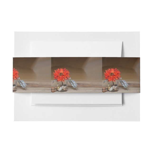 Bandeau De Faire-part Fleur orange à Mason Jar (Devant Example)