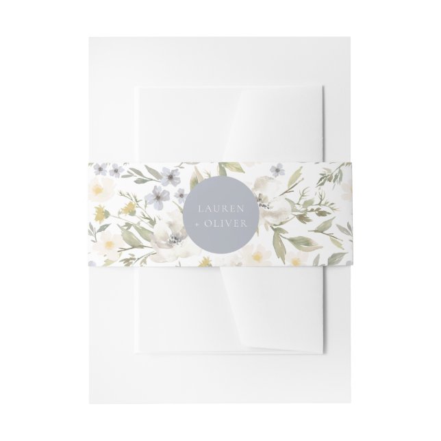 Bandeau De Faire-part fleur sauvage Romance Invitation Bande Belly (Devant example)