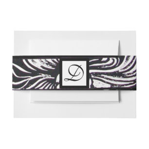 Bandeau De Faire-part Fleurs blanches noires et monogramme floral Shamro