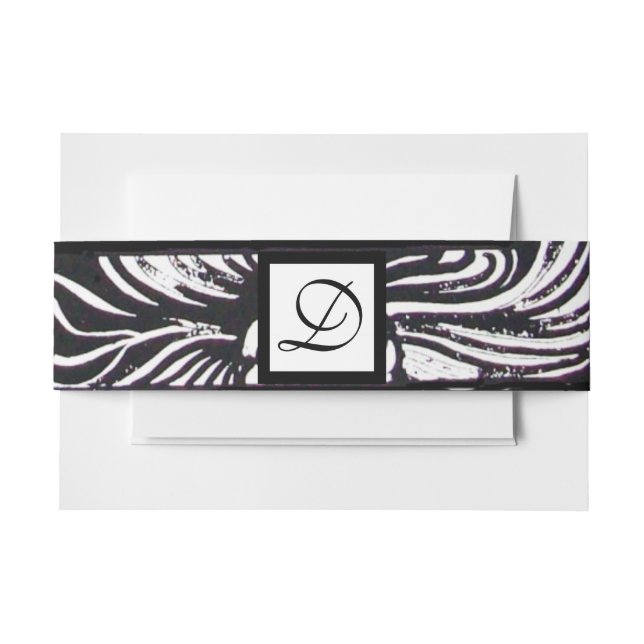 Bandeau De Faire-part Fleurs blanches noires et monogramme floral Shamro (Devant Example)