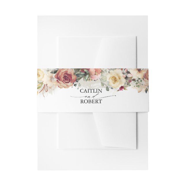 Bandeau De Faire-part Fleurs d'automne en fleurs rustiques et Mariage de (Devant example)