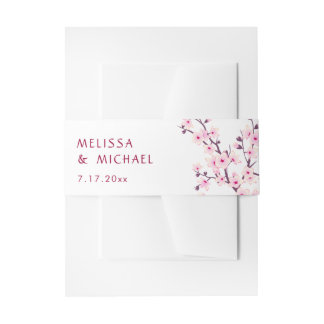 Bandeau De Faire-part Fleurs de cerisier Votre Noms Mariage
