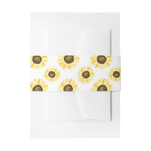 Bandeau De Faire-part Fleurs de soleil Jaunes Rustiques Motif Floral Bel