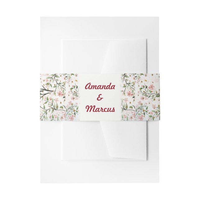 Bandeau De Faire-part Fleurs japonaises de cerisier Mariage (Devant example)