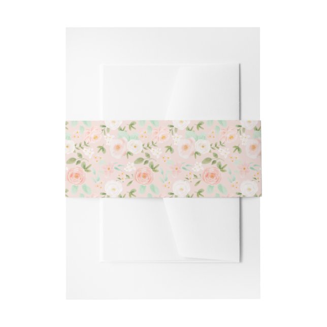 Bandeau De Faire-part Fleurs Roses d'aquarelle en rose et en rose (Devant example)