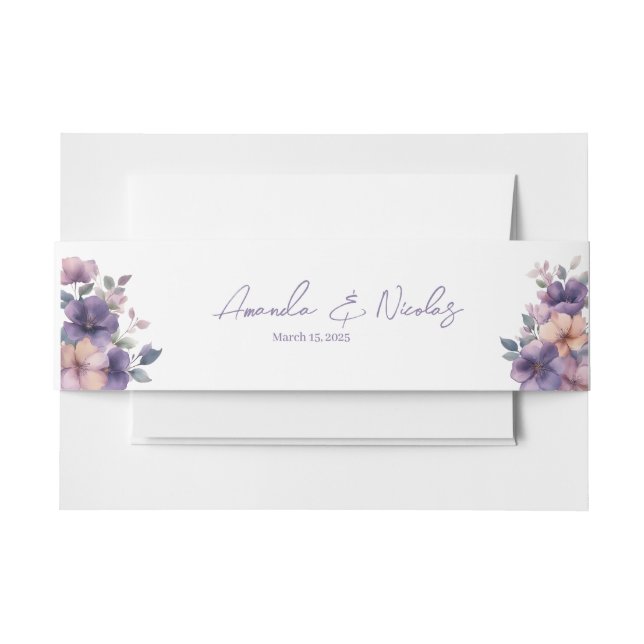 Bandeau De Faire-part Fleurs roses pourries sur Mariage (Devant Example)