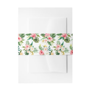 Bandeau De Faire-part Fleurs tropicales et Mariage Motif de verdure