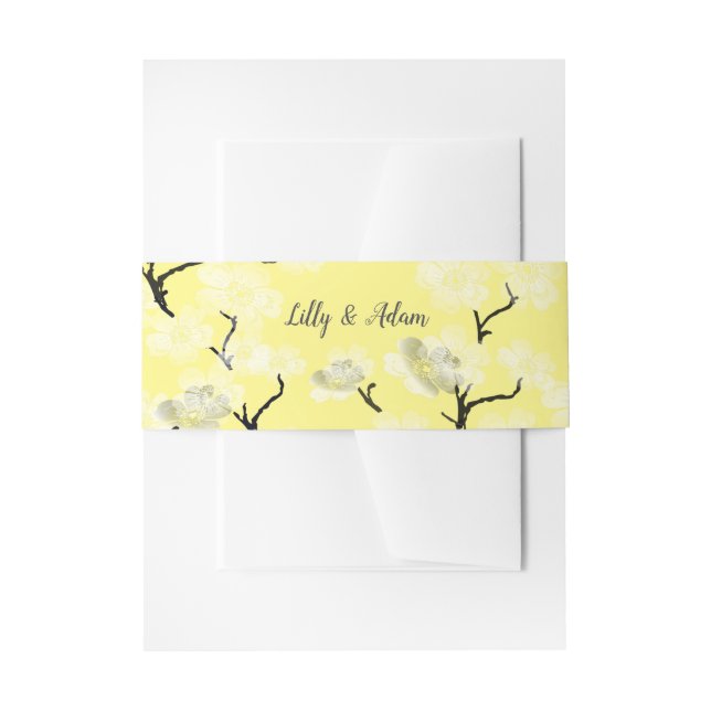 Bandeau De Faire-part Floraison de printemps jaune (Devant example)
