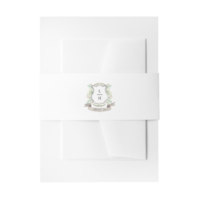 Bandeau De Faire-part Floral Crest Aquarelle Monogramme Mariage (Devant example)