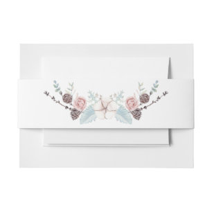 Bandeau De Faire-part Floral d'hiver et Mariage d'aquarelle de feuillage