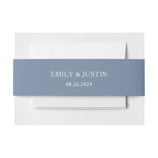 Bandeau De Faire-part Floral Dusty Blue Mariage élégant