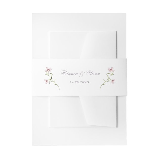 Bandeau De Faire-part Floral Elegant Blush Fleur sauvage Mariage (Devant example)