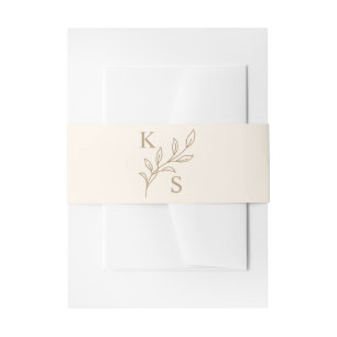 Bandeau De Faire-part Floral verdure Mariage Monogramme minimaliste