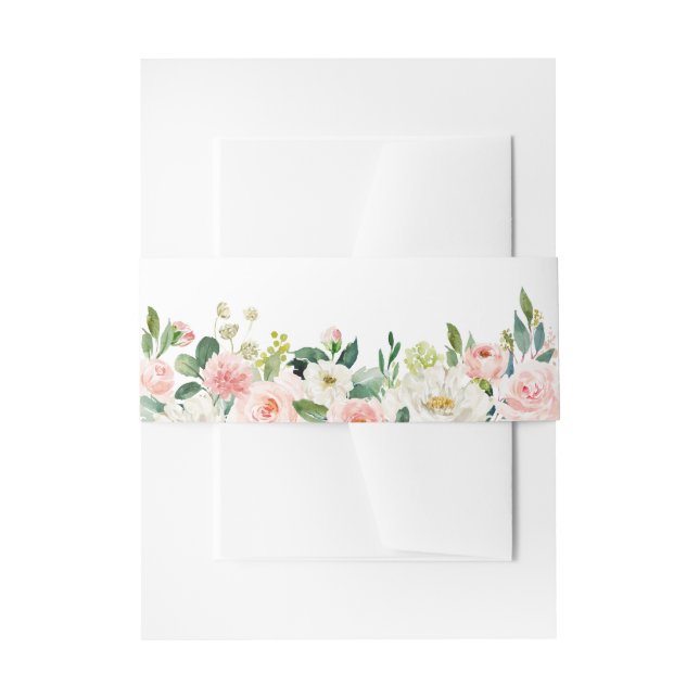 Bandeau De Faire-part Florales rose pâle Mariage botanique moderne (Devant example)