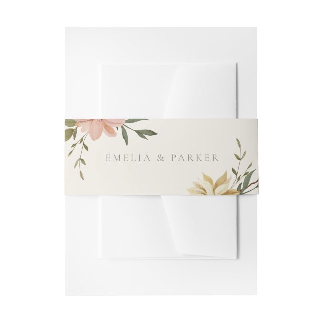 Bandeau De Faire-part Flore sauvage Invitation Bande de ventre (Devant example)