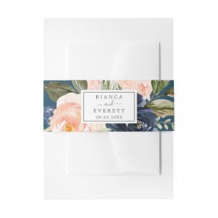 Bandeau De Faire-part Flush et Navy Flowers   Mariage bleu