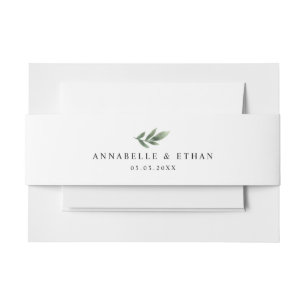 Bandeau De Faire-part Foliage Leaf Invitation Belly Band