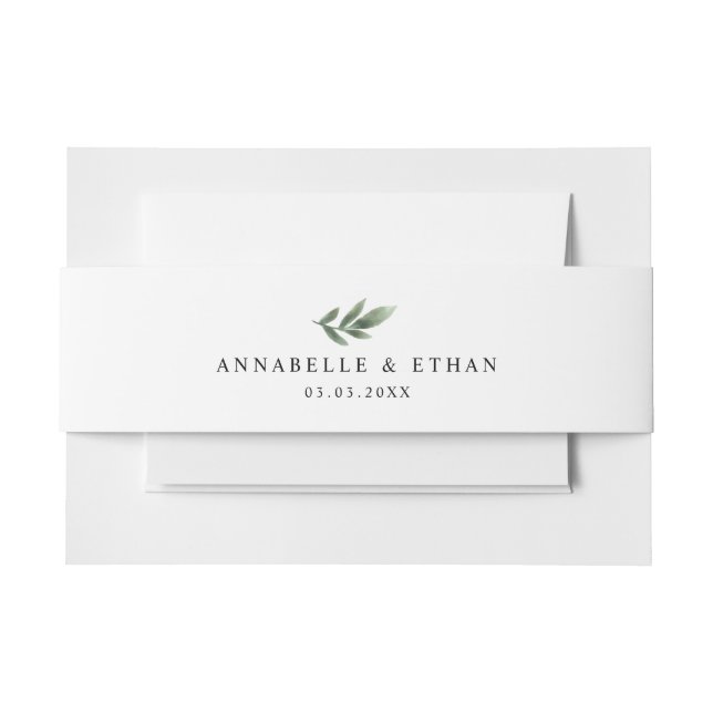 Bandeau De Faire-part Foliage Leaf Invitation Belly Band (Devant Example)