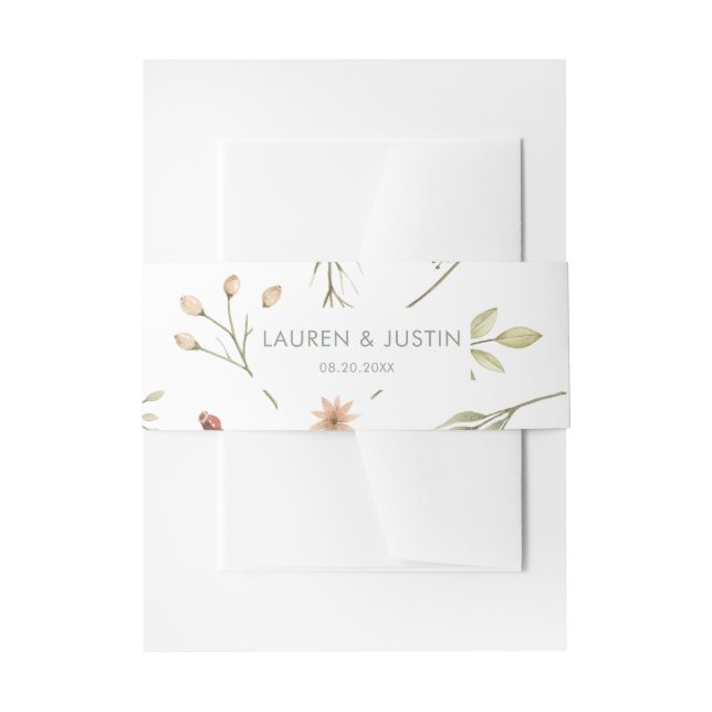 Bandeau De Faire-part Forêt magique Floral Mariage Belly Band (Devant example)