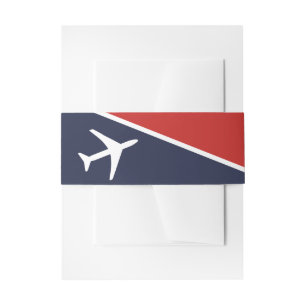 Bandeau De Faire-part Funky White Plane Avion Pilote