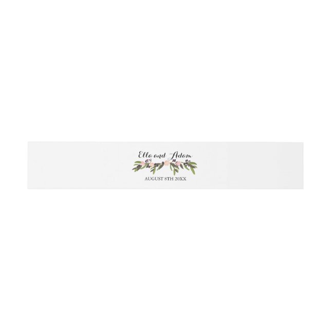 Bandeau De Faire-part Garden Wreath Invitation Belly Band (Plat)