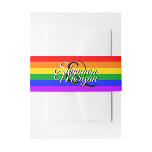 Bandeau De Faire-part Gay pride Rainbow Mariage Belly Band
