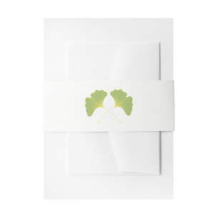 Bandeau De Faire-part Ginkgo Tree Feuilles Printemps vert