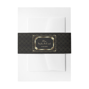 Bandeau De Faire-part Glamour Great Gatsby Gold Black Art Déco Mariage