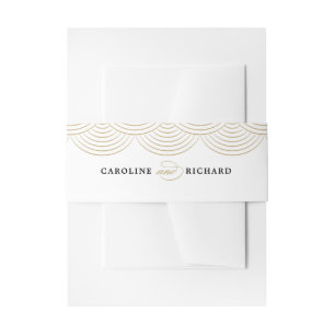 Bandeau De Faire-part Gold Art Deco String Lights Invitation Belly Band