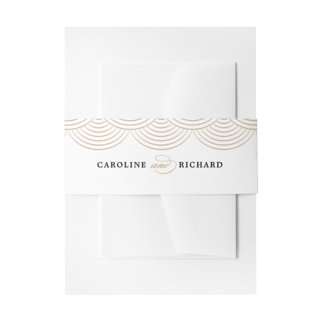 Bandeau De Faire-part Gold Art Deco String Lights Invitation Belly Band (Devant example)